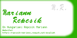 mariann repcsik business card